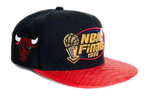 Custom Mitchell & Ness Chicago Bulls 1998 The Finals Black/Red Strapback