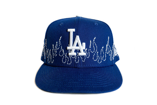 Blue Los Angeles Dodgers Sashiko Stitch Fitted