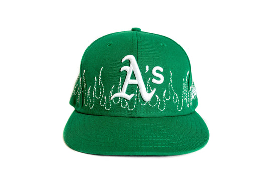 Green Oakland A's Sashiko Stitch Fitted