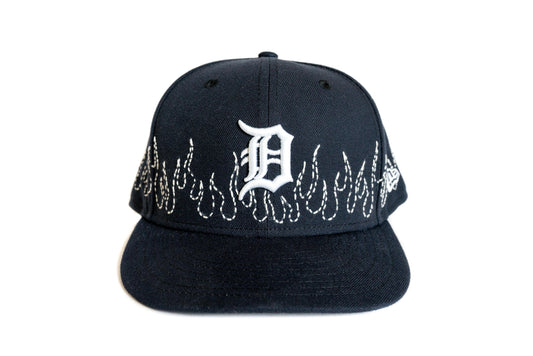 Navy Detroit Tigers Sashiko Stitch Fitted