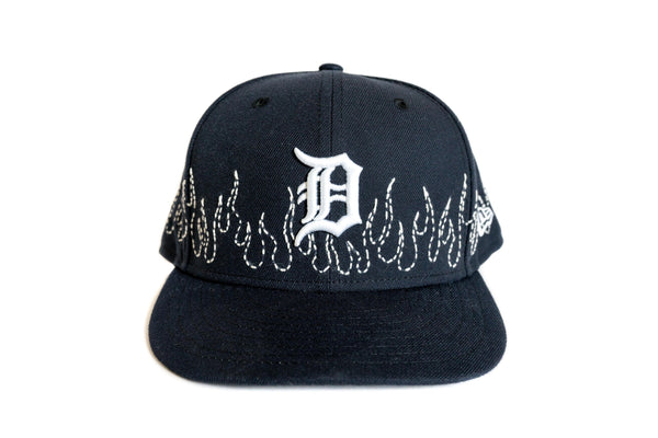 Custom New Era Detroit Tigers Flames Sashiko Hat