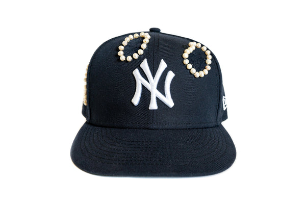 Custom Navy New York Yankees Pearl Hat