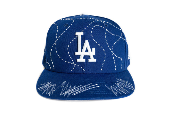 Custom New Era Sashiko Blue Dodgers Snapback