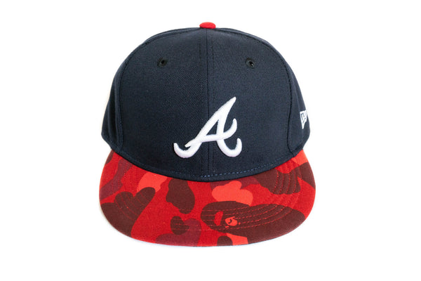 Custom BAPE x New Era Atlanta Braves Fitted (Navy/Red)