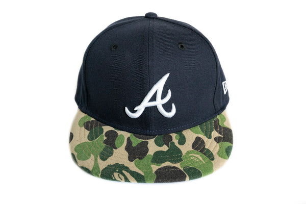 Custom BAPE x Atlanta Braves Fitted (Navy Blue)