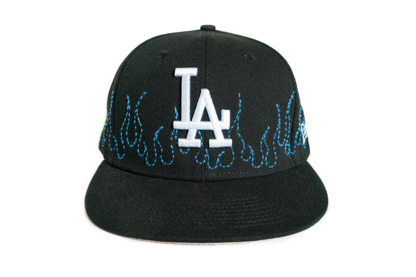 Custom New Era Los Angeles Dodgers Flames Sashiko Hat