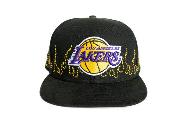 Custom New Era Los Angeles Lakers Flames Sashiko Hat