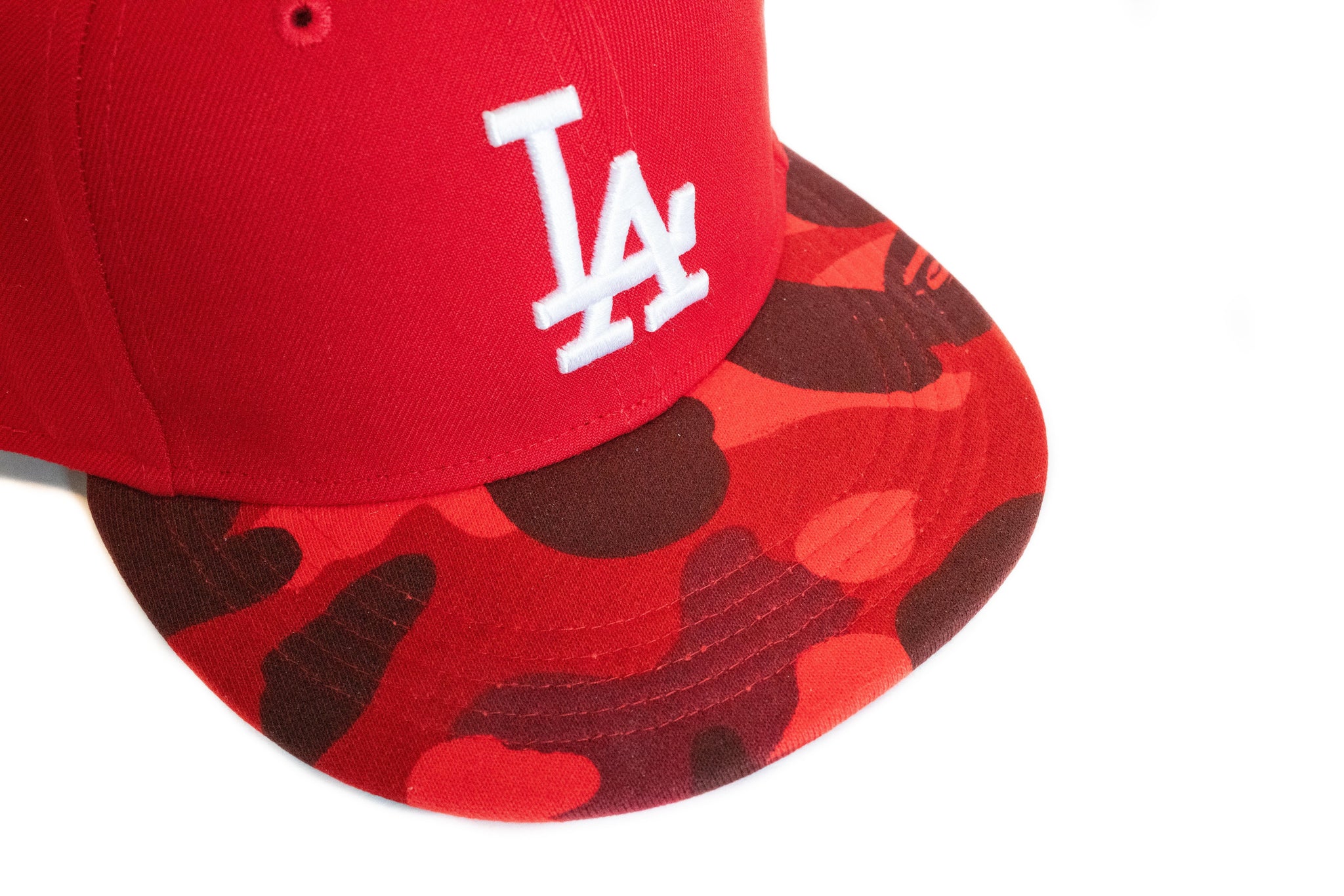 Custom BAPE x Los Angeles Dodgers Fitted (Red)