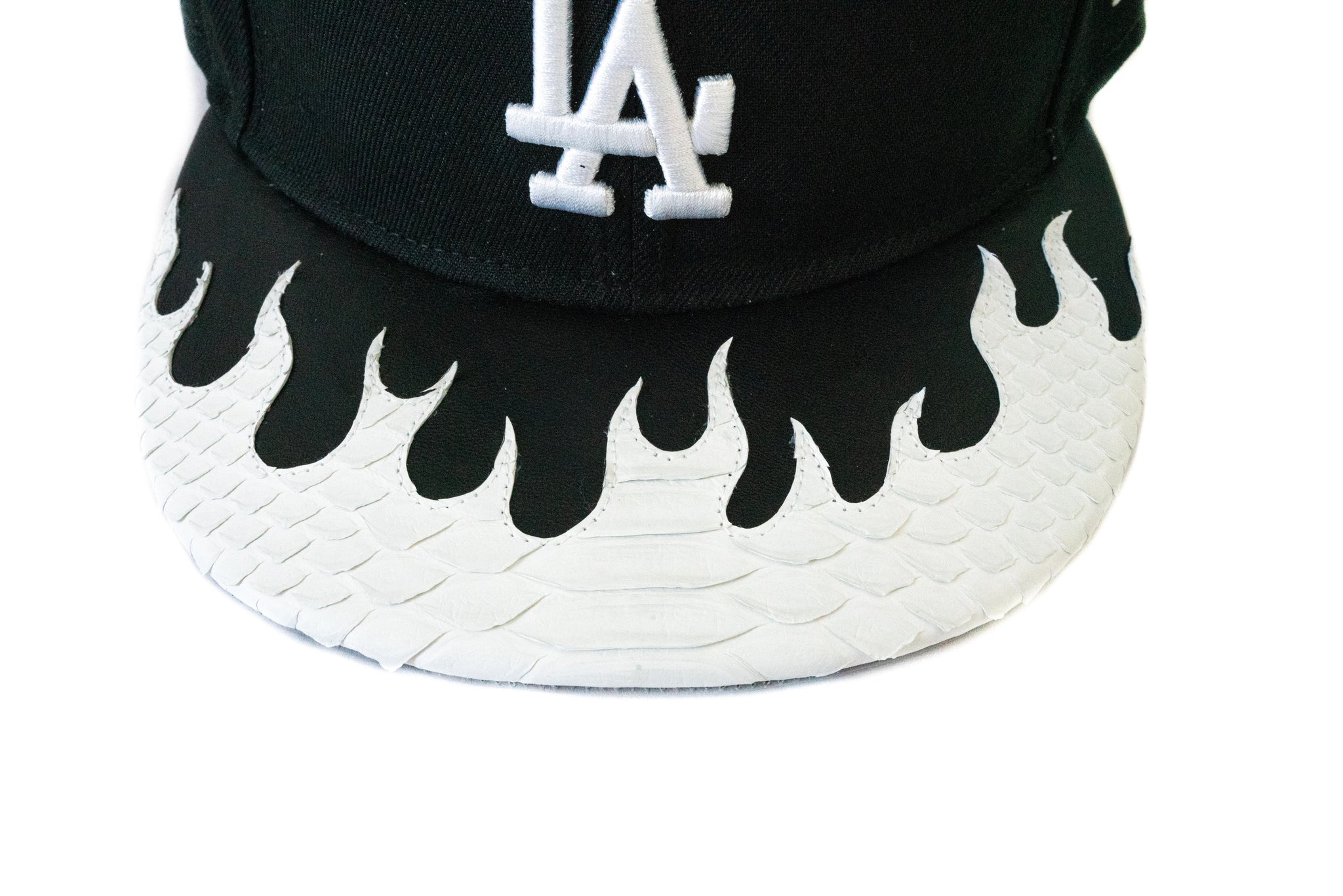 Custom New Era x Los Angeles Dodgers Flames Python Fitted