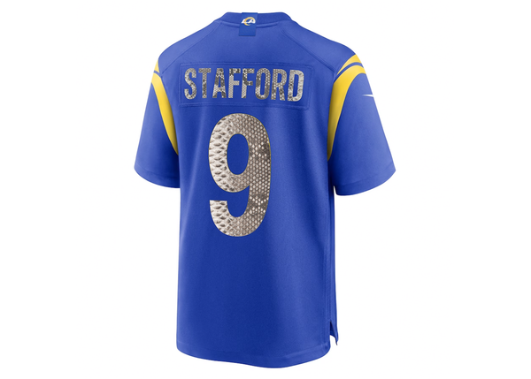 Custom Nike Matthew Stafford Los Angeles Rams Python Jersey