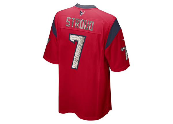 Custom Nike CJ Stroud Houston Texans Python Red Jersey