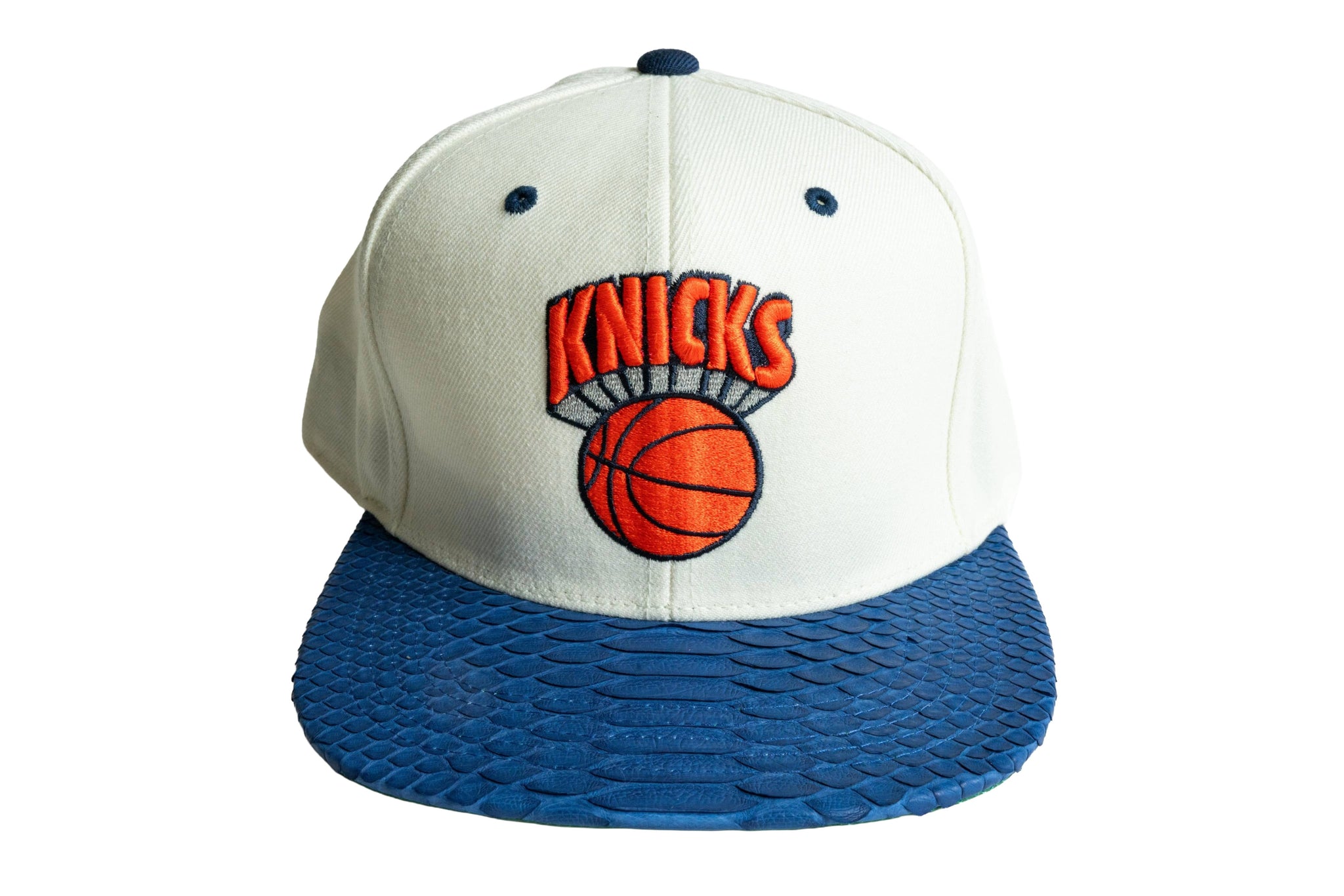 Custom Mitchell & Ness New York Knicks Off White Strapback