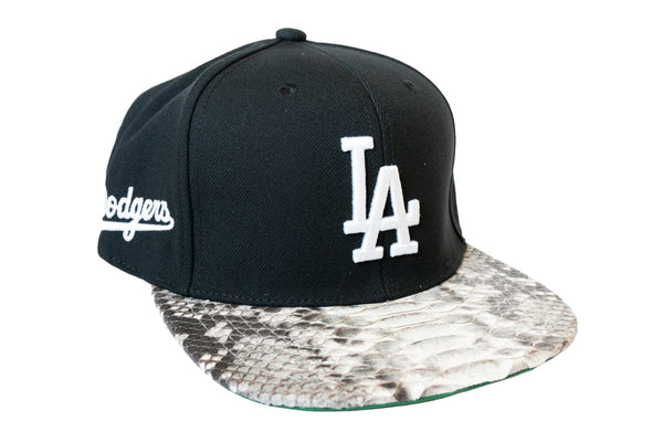 Custom Mitchell & Ness Los Angeles Dodgers Basic Logo Black Strapback