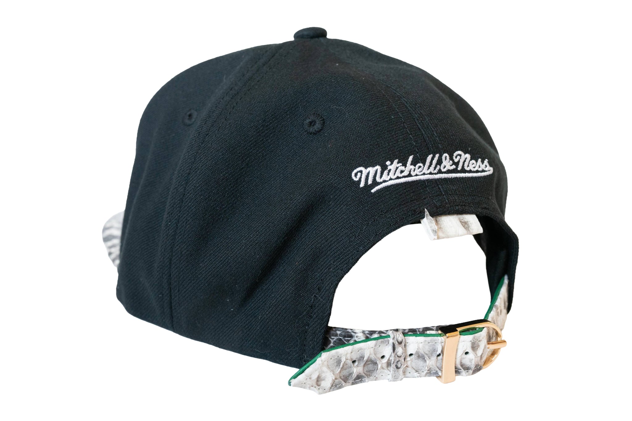 Custom Mitchell & Ness Los Angeles Dodgers Black OG Logo Strapback