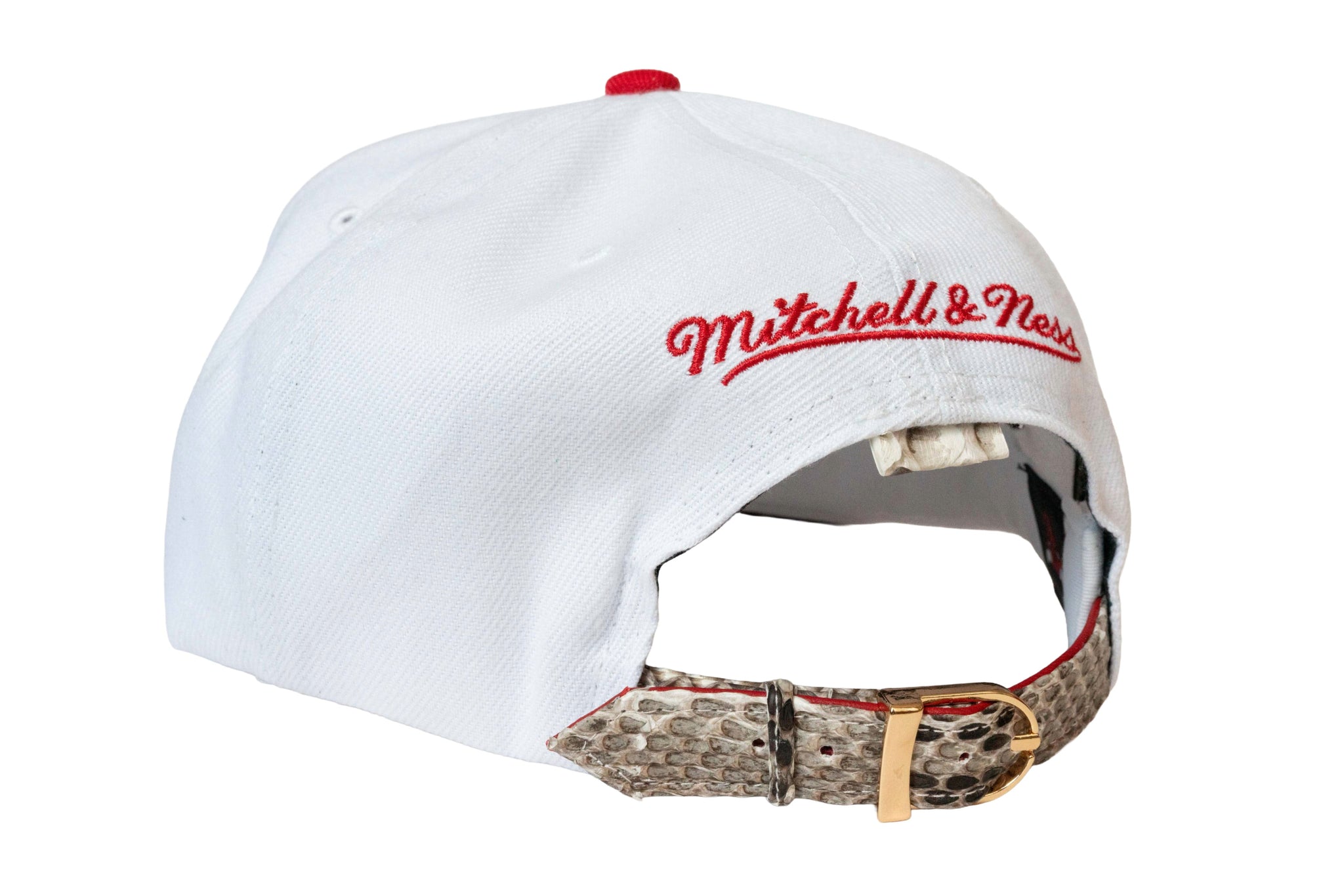 Custom Mitchell & Ness Chicago Bulls White Script Strapback