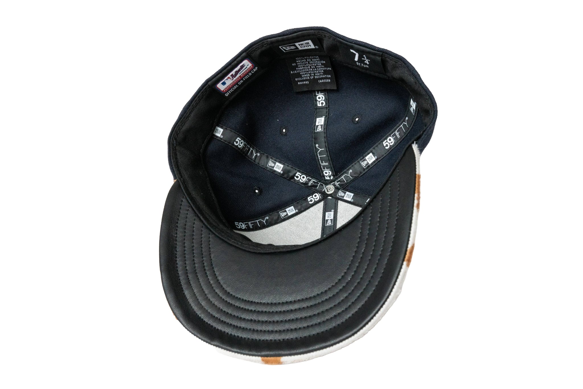 Custom New Era Houston Astros Cow Print Leather Fitted
