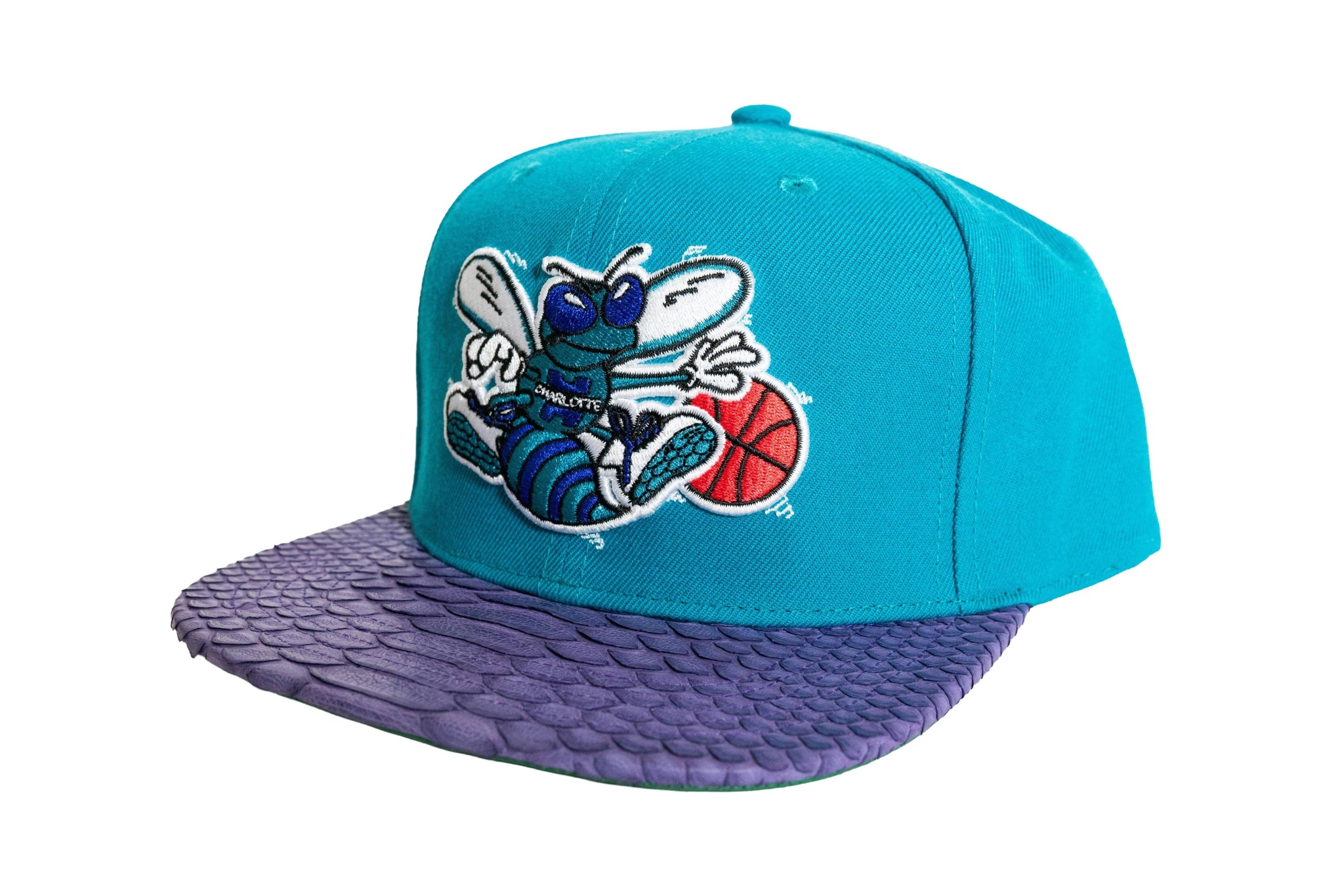 Custom Mitchell & Ness Charlotte Hornets Hardwood Classics Logo Strapback