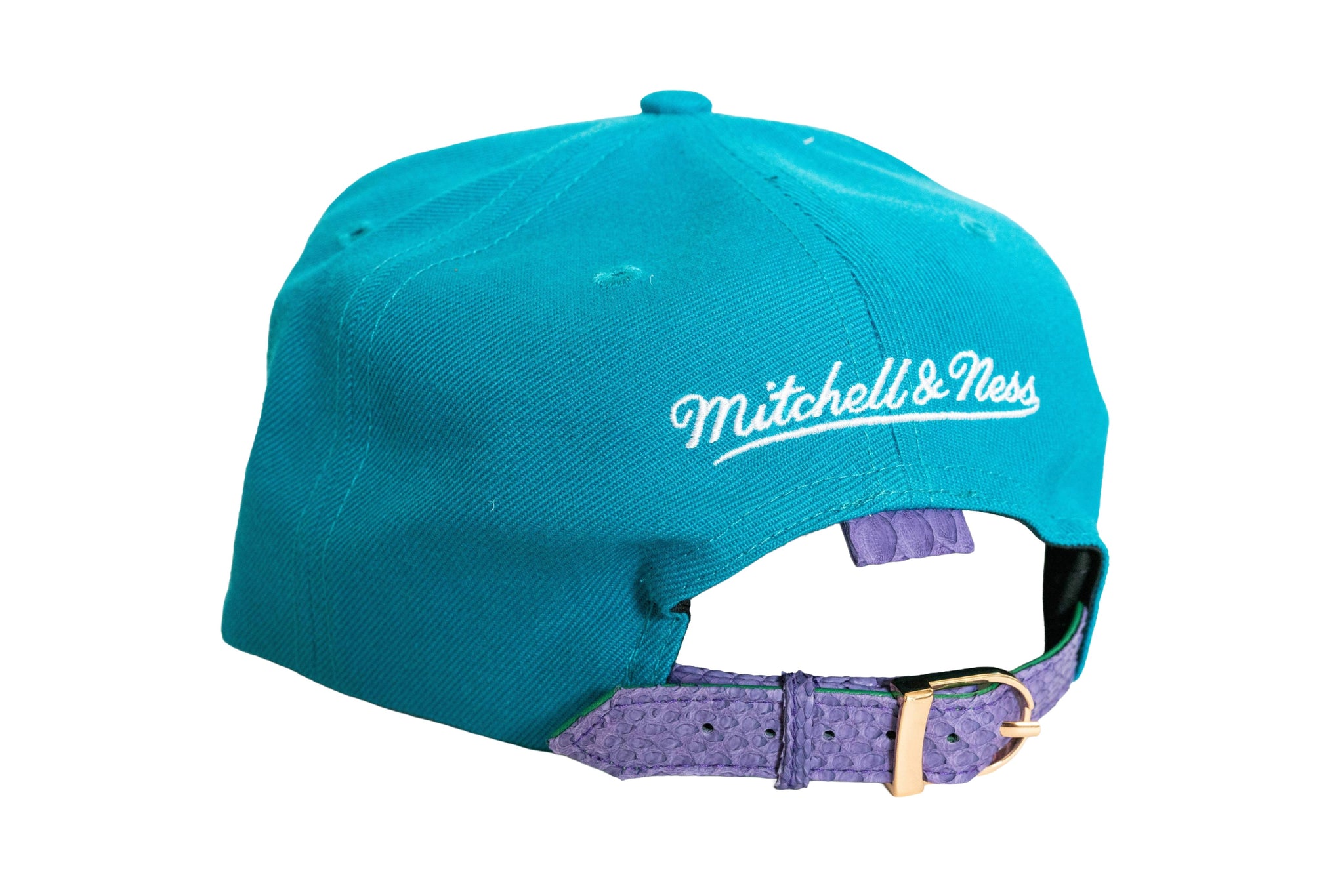 Custom Mitchell & Ness Charlotte Hornets Hardwood Classics Logo Strapback