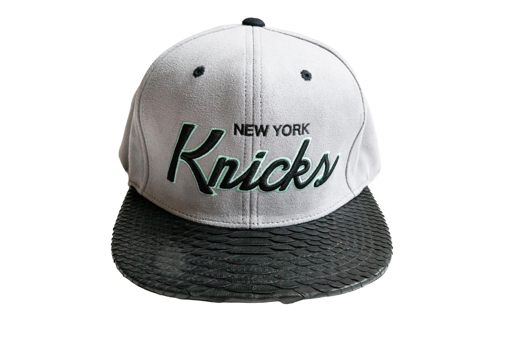 Custom Mitchell & Ness New York Knicks Script Suede Strapback