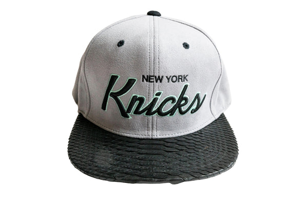 Custom Mitchell & Ness New York Knicks Script Suede Strapback