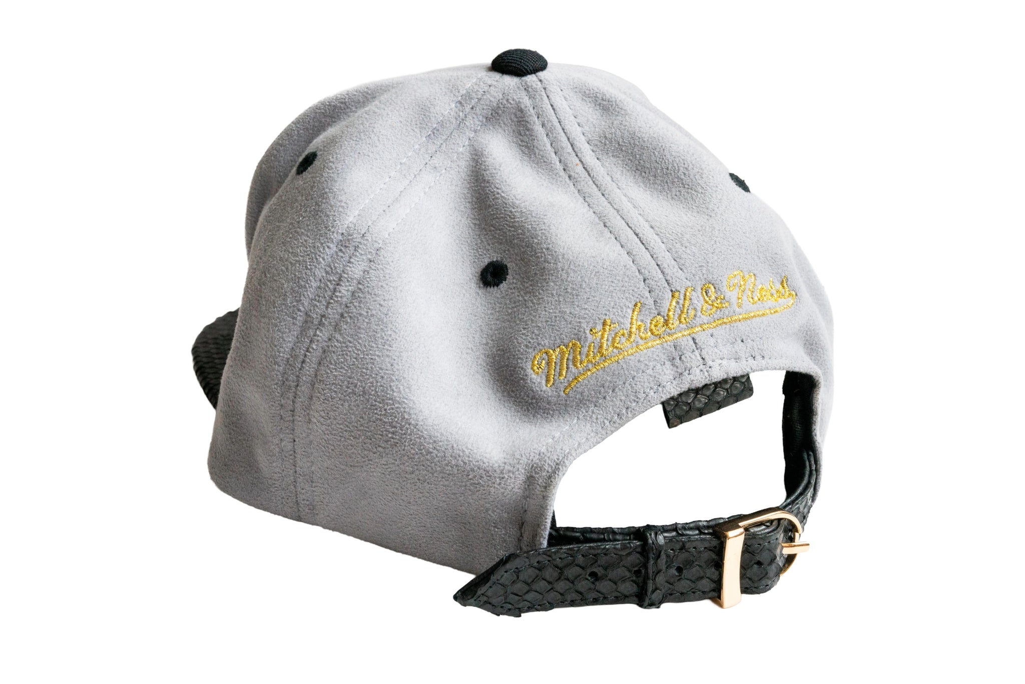 Custom Mitchell & Ness New York Knicks Script Suede Strapback