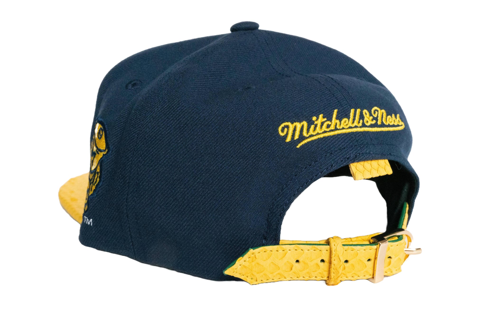Custom Mitchell & Ness Michigan Wolverines The Script Strapback