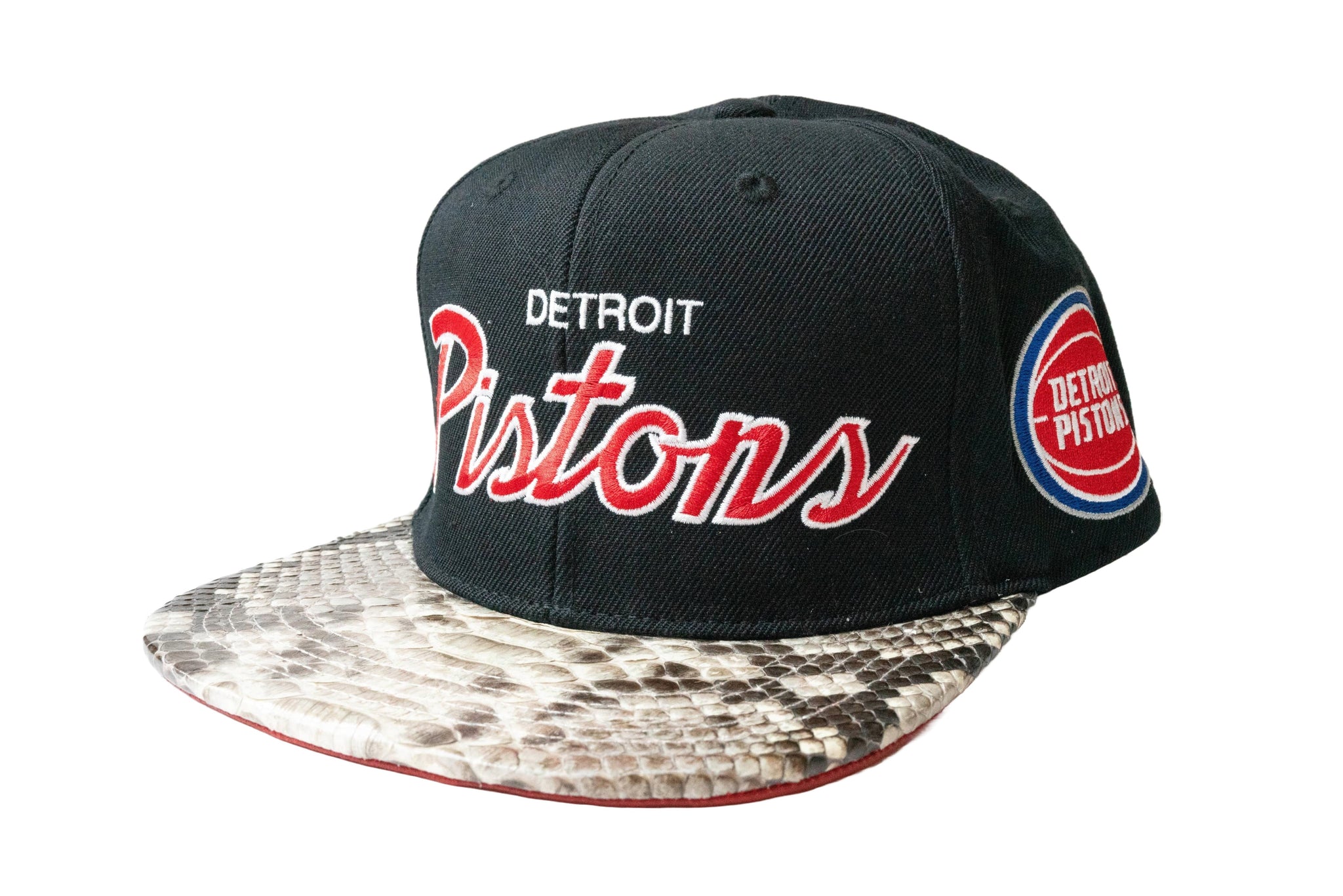 Custom Mitchell & Ness Detroit Pistons The Script Strapback