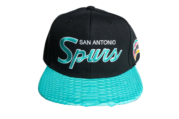 Custom Mitchell & Ness San Antonio Spurs Script Teal Strapback