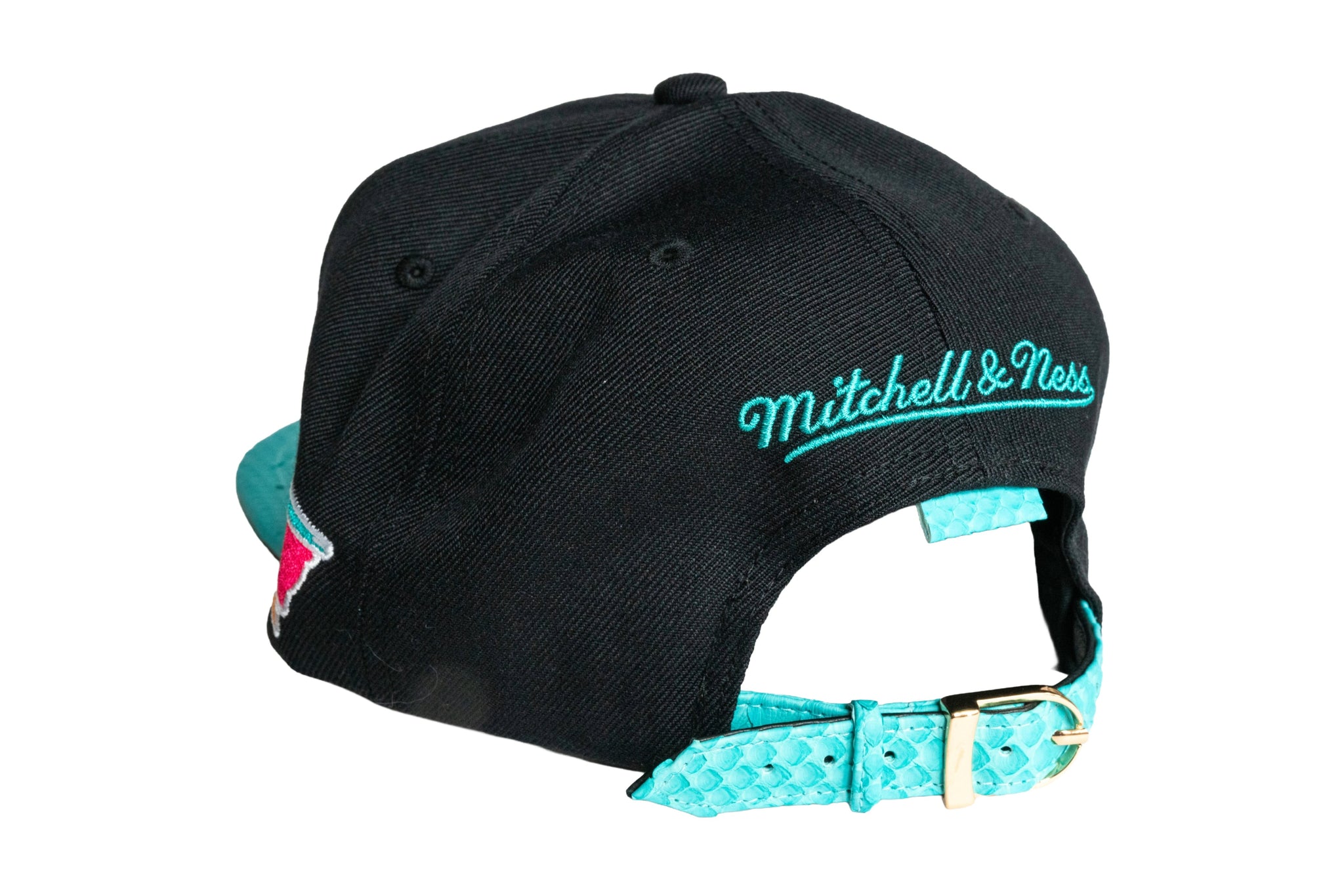 Custom Mitchell & Ness San Antonio Spurs Script Teal Strapback