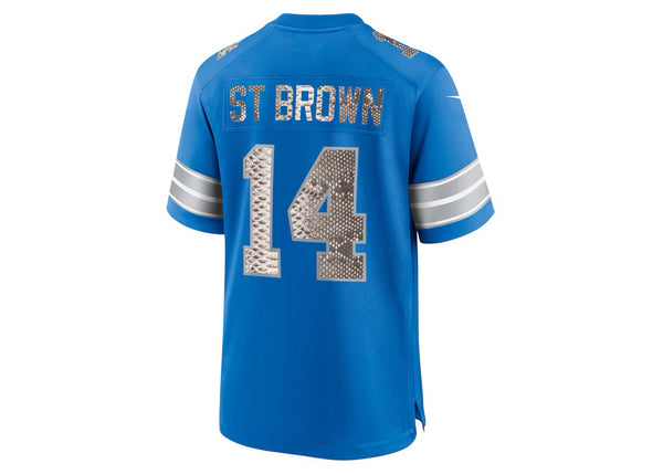 Custom Nike Amon-Ra St. Brown Detroit Lions Python Jersey