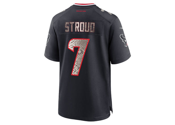 Custom Nike CJ Stroud Houston Texans Python Jersey (Blue)