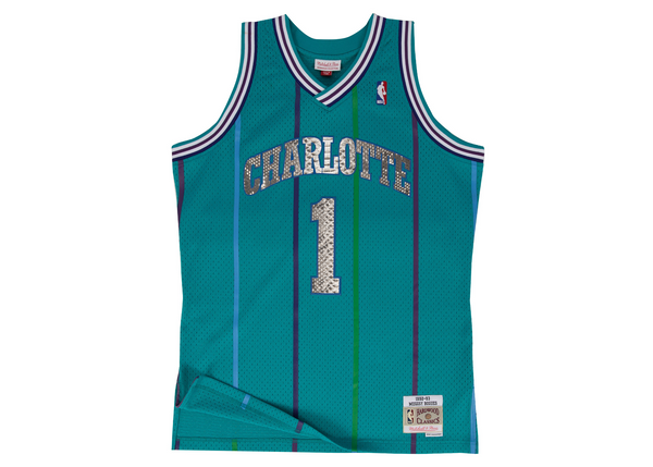 Custom Mitchell & Ness Muggsy Bogues 1992-1993 Charlotte Hornets Python Jersey