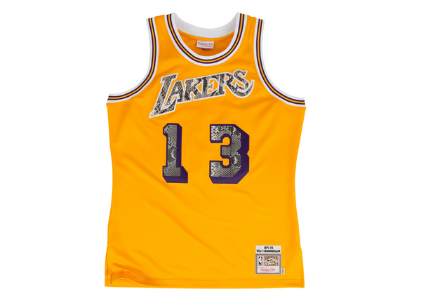 Custom Mitchell & Ness Wilt Chamberlain 1971-1972 Los Angeles Lakers Python Jersey