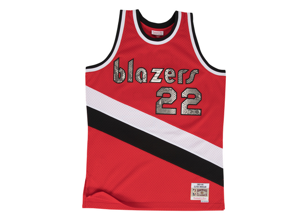 Custom Mitchell & Ness Clyde Drexler 1983-1984 Portland Blazers Python Jersey