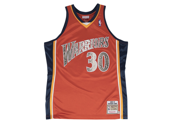 Custom Mitchell & Ness Stephen Curry 2009-2010 Golden State Warriors Python Jersey (Orange)