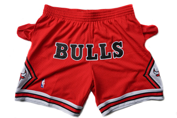 Custom Mitchell & Ness Chicago Bulls "BULLS" Python Shorts (Home)