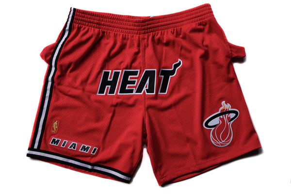 Custom Mitchell & Ness Miami Heat 1996-1997 "HEAT" Swingman Shorts (Home)