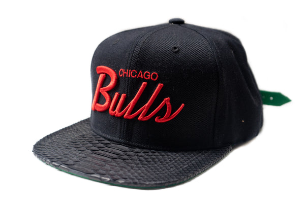 Custom Mitchell & Ness Chicago Bulls Red/Black Script Strapback