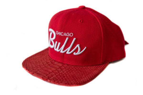 Custom Mitchell & Ness Chicago Bulls White Special Script Strapback