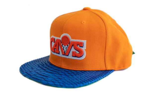 Custom Mitchell & Ness Cleveland Cavaliers Basic Logo Blue Strapback