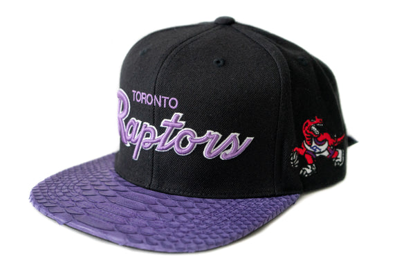 Custom Mitchell & Ness Toronto Raptors Purple Script Strapback