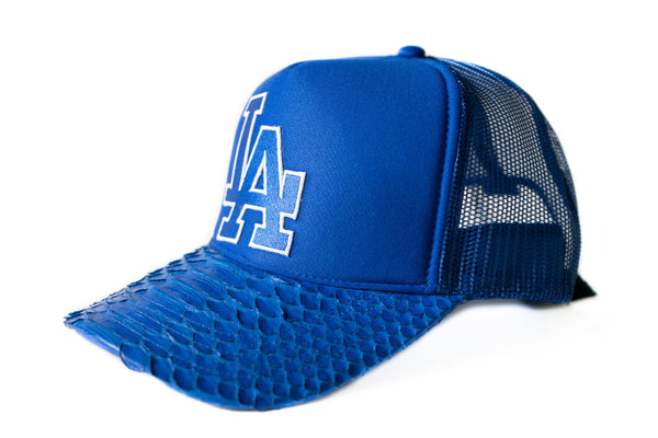 Custom LOS ANGELES DODGERS Custom Python Trucker Hat Strapback