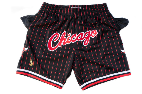 Custom Mitchell & Ness Chicago Bulls Pinstripe Swingman Shorts