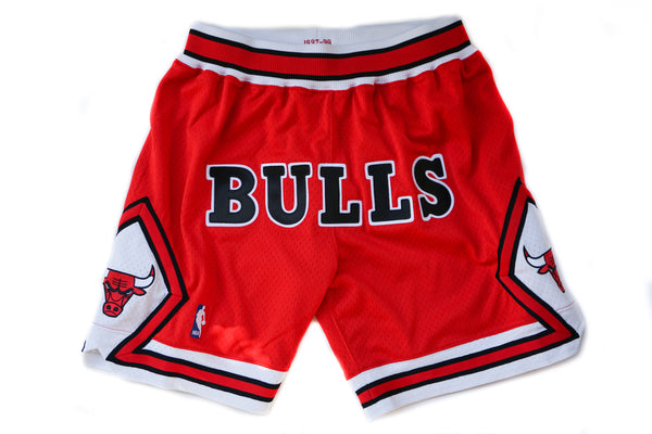 Custom Mitchell & Ness Chicago Bulls 1997-1998 Red "BULLS" Authentic Shorts