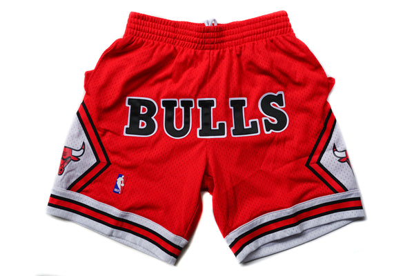 Custom Mitchell & Ness Chicago Bulls Regular Logo Red Swingman Shorts