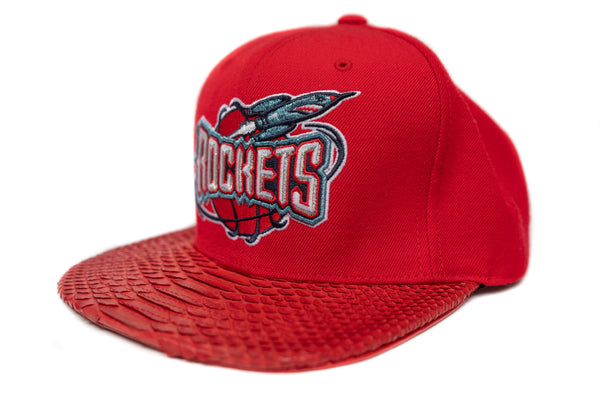 Custom Mitchell & Ness Houston Rockets All Red Strapback