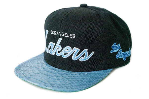 Custom Mitchell & Ness Los Angeles Blue Script Strapback