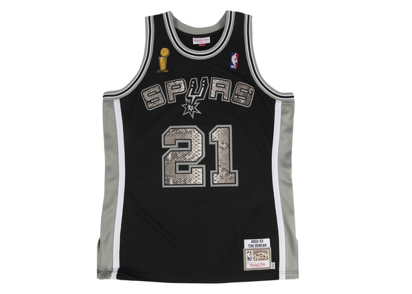 Custom Mitchell & Ness Tim Duncan 2002-2003 San Antonio Spurs Python Jersey