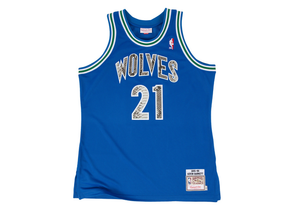 Custom Mitchell & Ness Kevin Garnett 1995-1996 Minnesota Timberwolves Python Jersey