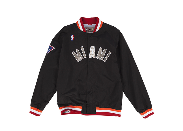 Custom Mitchell & Ness Miami Heat "Nothing But Net" Python Warm Up Jacket